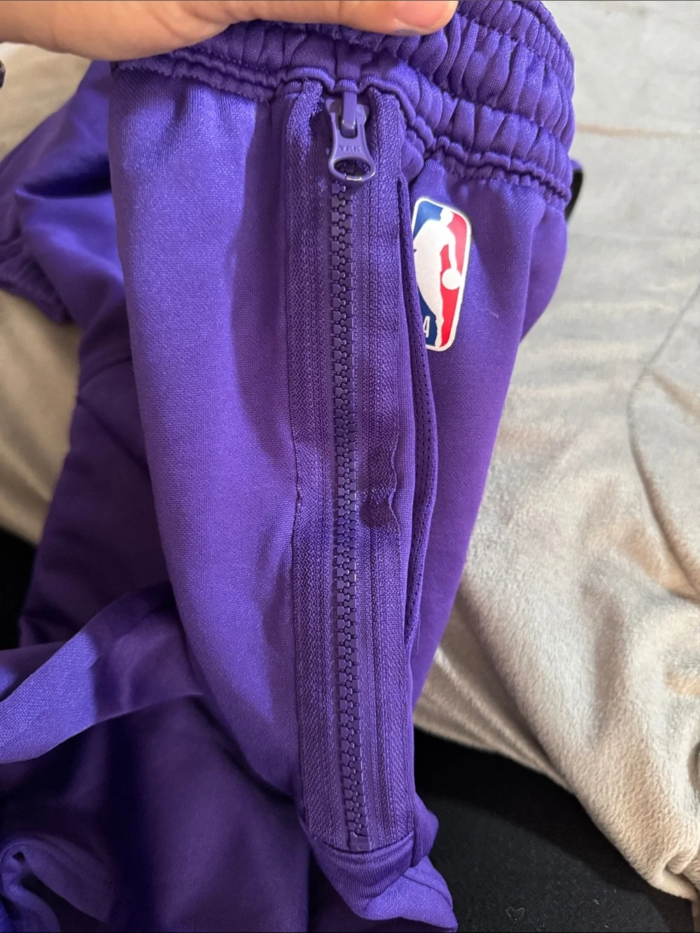 Nike youth Purple Lakers Logo Kids Sweatpants unisex Sz L 14/16
